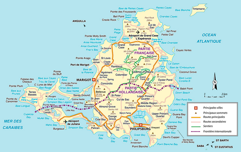 Kaart van Saint Martin